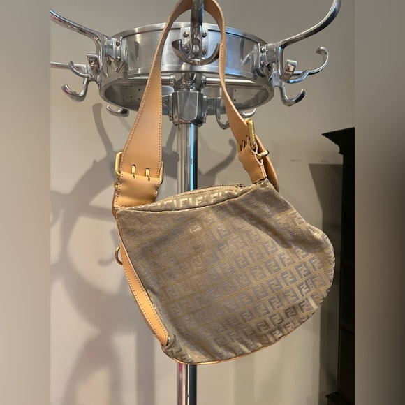 Vintage Fendi Borsa Zucchino Ostrik Beige Flat Bag - Picture 3 of 10